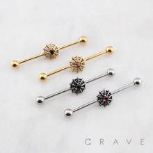 SPIDER WEB (HALLOWEEN) 316L SURGICAL STEEL INDUSTRIAL BARBELL